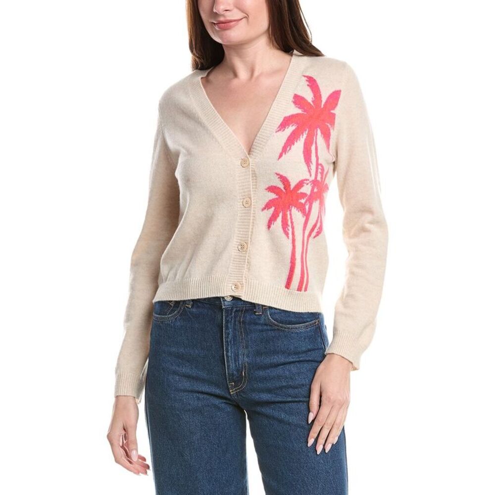 &Isla Womens  Leah Palm Tree Cashmere Cardigan